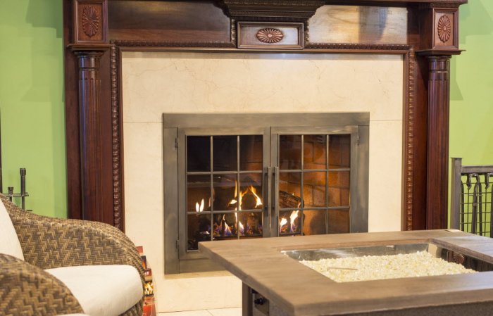 Gas fireplace in living room